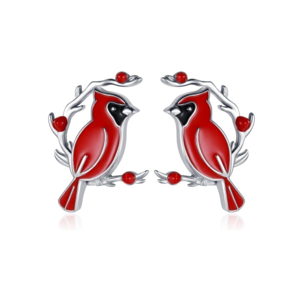 14k Angel Cardinal Holly Earrings